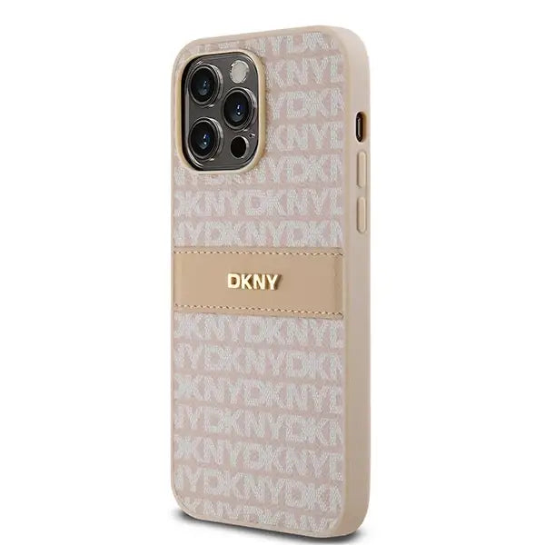 Кейс DKNY Leather Mono Stripe & Metal Logo за iPhone