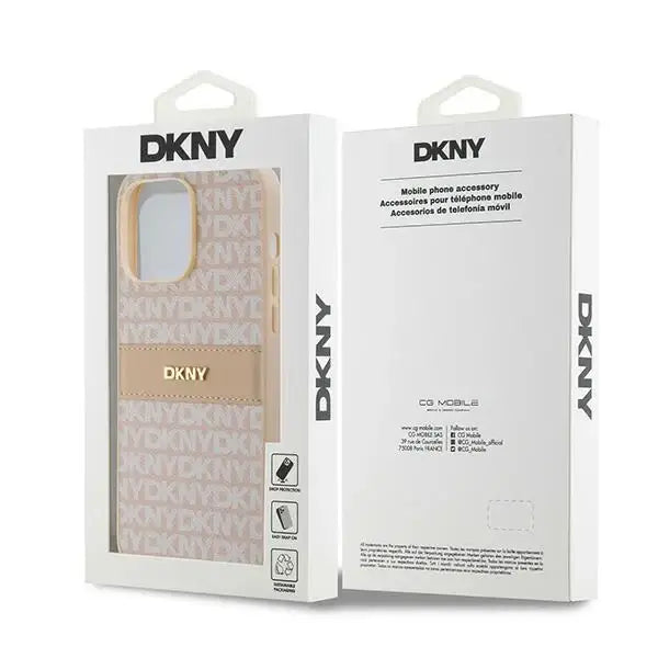 Кейс DKNY Leather Mono Stripe & Metal Logo за iPhone