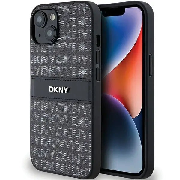 Кейс DKNY Leather Mono Stripe & Metal Logo за iPhone