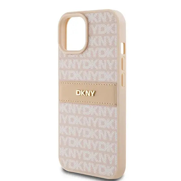 Кейс DKNY Leather Mono Stripe & Metal Logo за iPhone