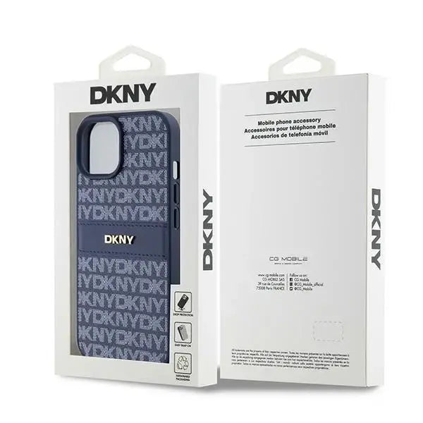 Кейс DKNY Leather Mono Stripe & Metal Logo за iPhone