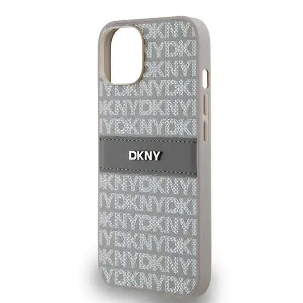 Кейс DKNY Leather Mono Stripe & Metal Logo за iPhone