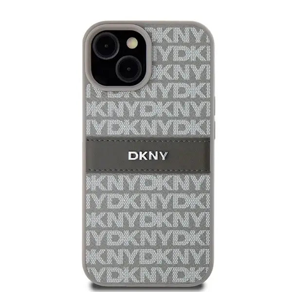 Кейс DKNY Leather Mono Stripe & Metal Logo за iPhone