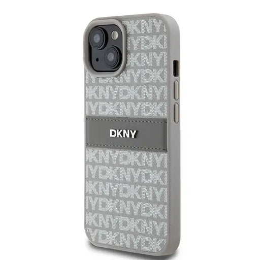 Кейс DKNY Leather Mono Stripe & Metal Logo за iPhone