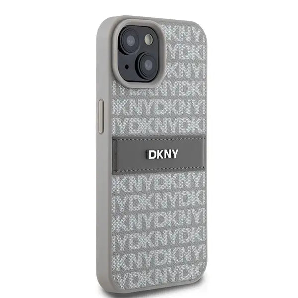 Кейс DKNY Leather Mono Stripe & Metal Logo за iPhone