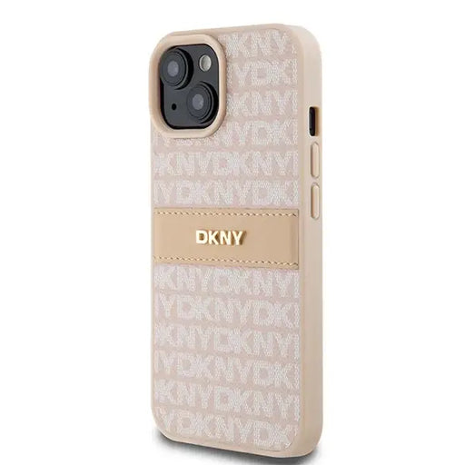 Кейс DKNY Leather Mono Stripe & Metal Logo за iPhone