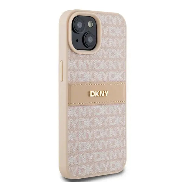 Кейс DKNY Leather Mono Stripe & Metal Logo за iPhone