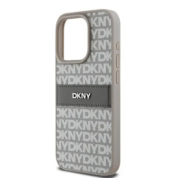 Кейс DKNY Leather Mono Stripe & Metal Logo за iPhone