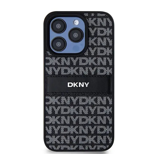 Кейс DKNY Leather Mono Stripe & Metal Logo за iPhone