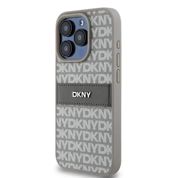 Кейс DKNY Leather Mono Stripe & Metal Logo за iPhone