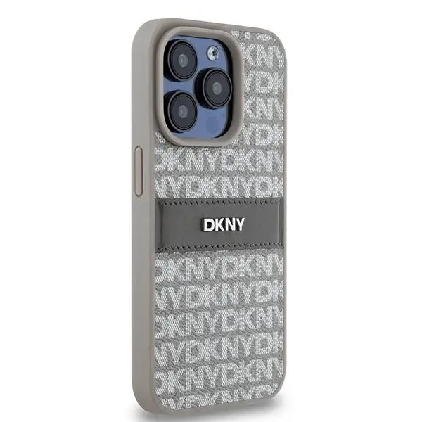 Кейс DKNY Leather Mono Stripe & Metal Logo за iPhone