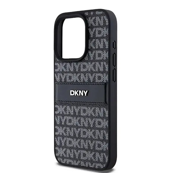 Кейс DKNY Leather Mono Stripe & Metal Logo за iPhone