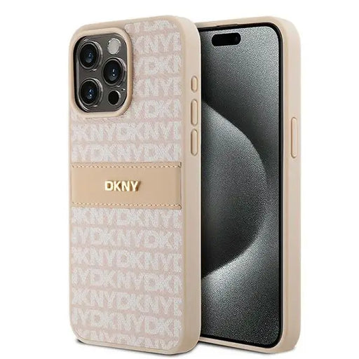 Кейс DKNY Leather Mono Stripe & Metal Logo за iPhone