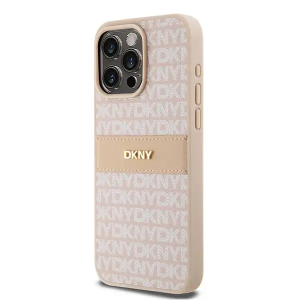 Кейс DKNY Leather Mono Stripe & Metal Logo за iPhone