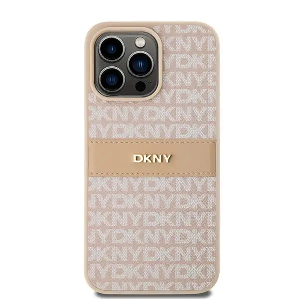 Кейс DKNY Leather Mono Stripe & Metal Logo за iPhone