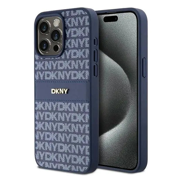 Кейс DKNY Leather Mono Stripe & Metal Logo за iPhone