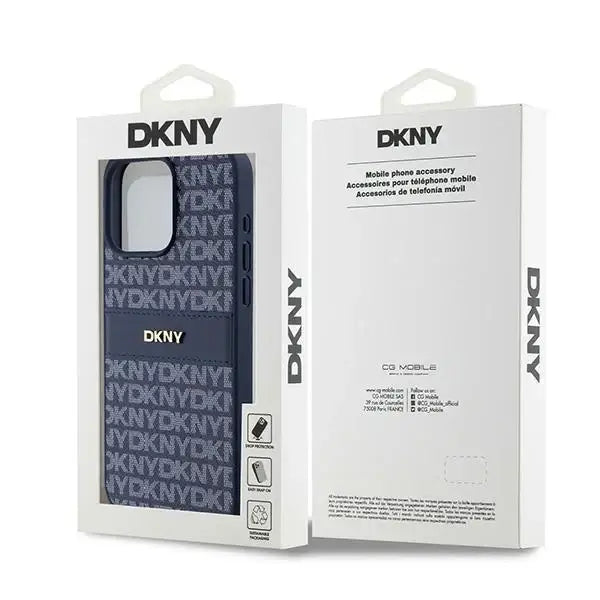 Кейс DKNY Leather Mono Stripe & Metal Logo за iPhone