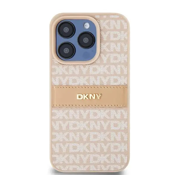 Кейс DKNY Leather Mono Stripe & Metal Logo за iPhone