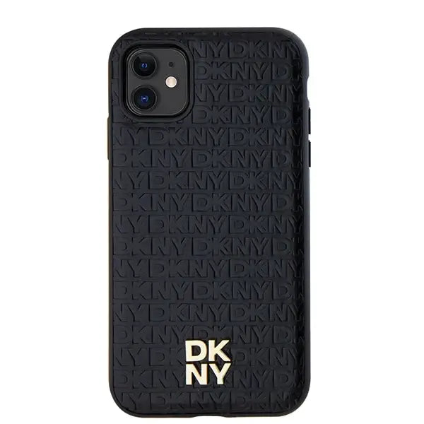 Кейс DKNY Leather Monogram Pattern Metal Logo MagSafe