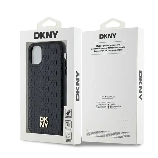 Кейс DKNY Leather Monogram Pattern Metal Logo MagSafe