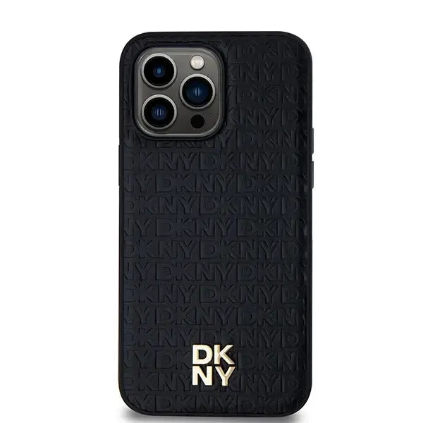 Кейс DKNY Leather Monogram Pattern Metal Logo MagSafe