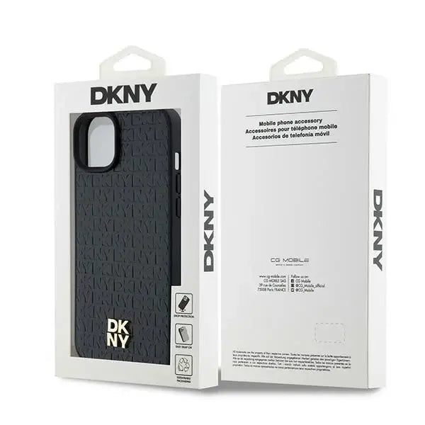 Кейс DKNY Leather Monogram Pattern Metal Logo MagSafe