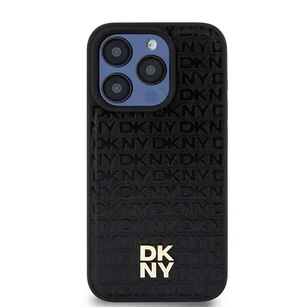 Кейс DKNY Leather Monogram Pattern Metal Logo MagSafe