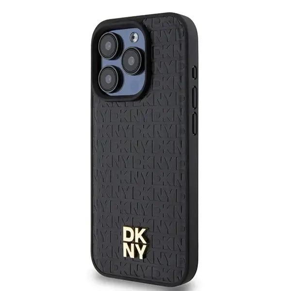 Кейс DKNY Leather Monogram Pattern Metal Logo MagSafe