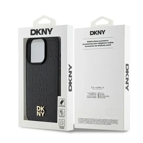 Кейс DKNY Leather Monogram Pattern Metal Logo MagSafe