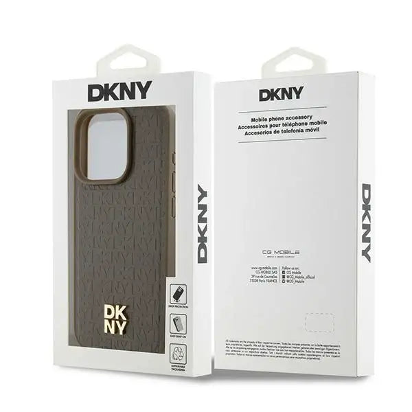 Кейс DKNY Leather Monogram Pattern Metal Logo MagSafe