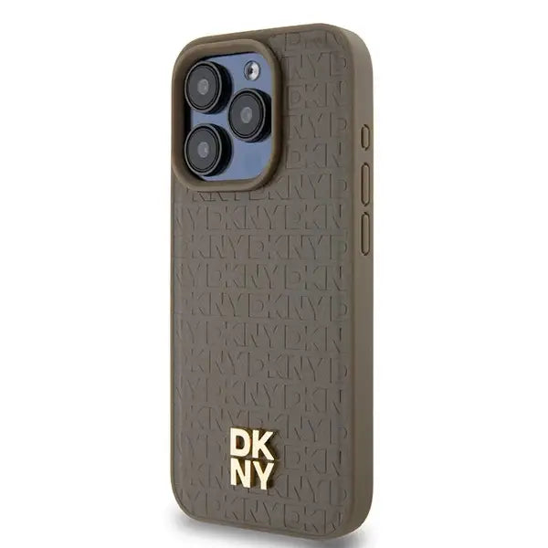 Кейс DKNY Leather Monogram Pattern Metal Logo MagSafe