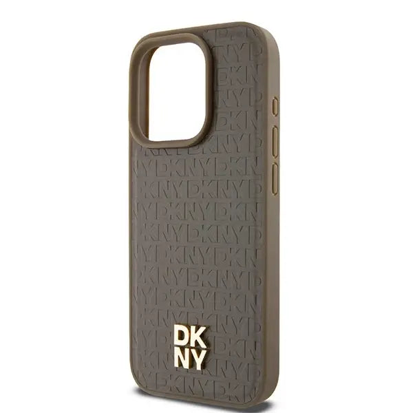 Кейс DKNY Leather Monogram Pattern Metal Logo MagSafe