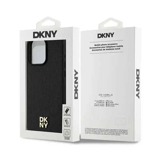 Кейс DKNY Leather Monogram Pattern Metal Logo MagSafe