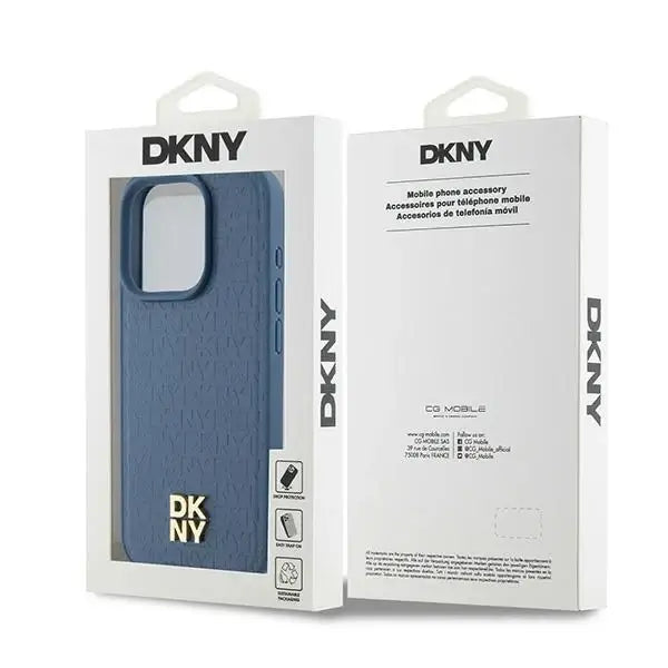 Кейс DKNY Leather Monogram Pattern Metal Logo MagSafe