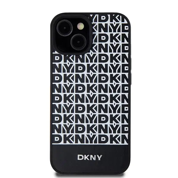 Кейс DKNY Leather Printed Pattern Metal Logo MagSafe