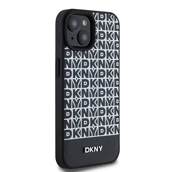 Кейс DKNY Leather Printed Pattern Metal Logo MagSafe