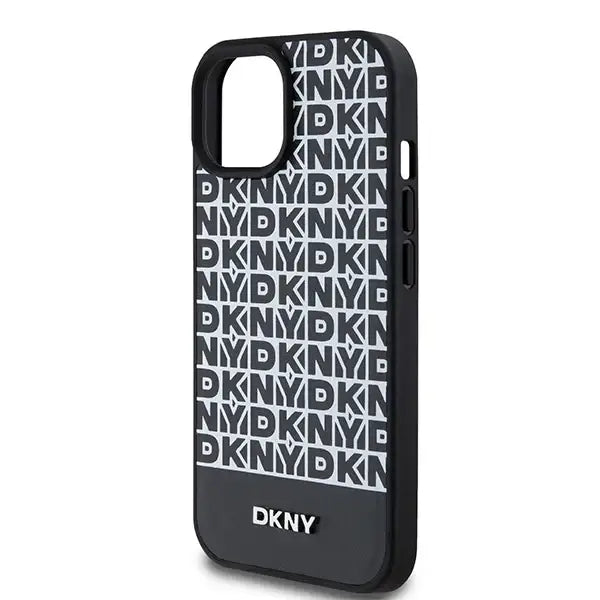 Кейс DKNY Leather Printed Pattern Metal Logo MagSafe