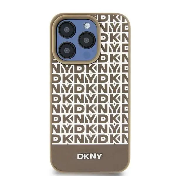 Кейс DKNY Leather Printed Pattern Metal Logo MagSafe