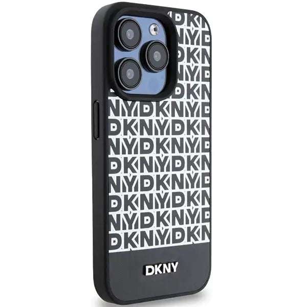 Кейс DKNY Leather Printed Pattern Metal Logo MagSafe