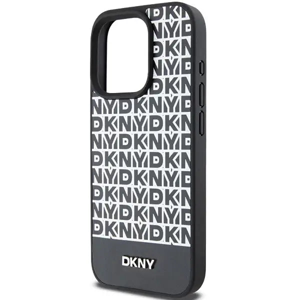 Кейс DKNY Leather Printed Pattern Metal Logo MagSafe