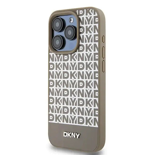 Кейс DKNY Leather Printed Pattern Metal Logo MagSafe