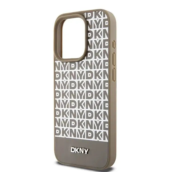 Кейс DKNY Leather Printed Pattern Metal Logo MagSafe