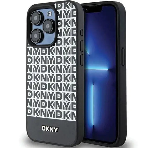 Кейс DKNY Leather Printed Pattern Metal Logo MagSafe