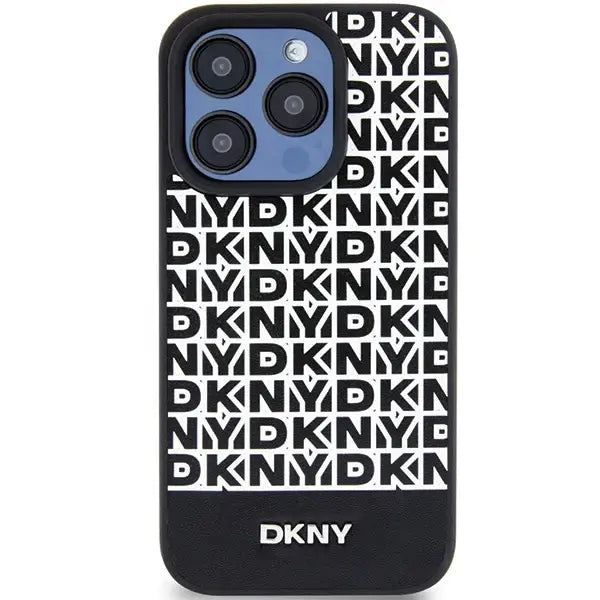 Кейс DKNY Leather Printed Pattern Metal Logo MagSafe