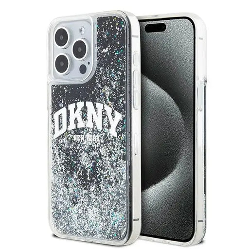 Кейс DKNY Liquid Glitter Big Logo за iPhone 13 Pro Max черен