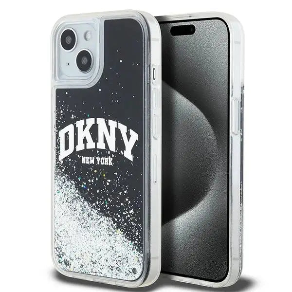 Кейс DKNY Liquid Glitter Big Logo за iPhone 14 / 15