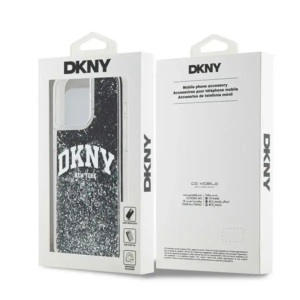 Кейс DKNY Liquid Glitter Big Logo за iPhone 14 Pro Max черен