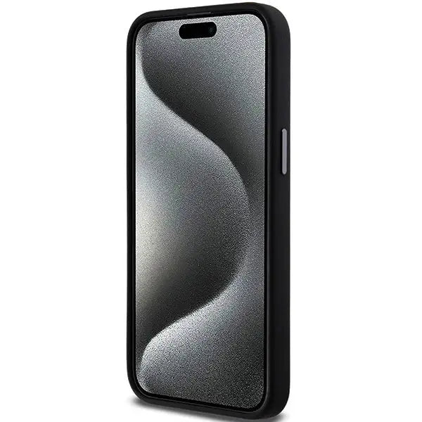 Кейс DKNY Liquid Silicone Metal Logo за iPhone 15 Pro черен