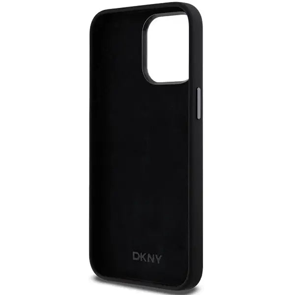 Кейс DKNY Liquid Silicone Metal Logo за iPhone 15 Pro черен