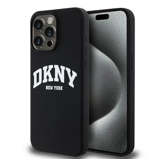 Кейс DKNY Liquid Silicone White Printed Logo MagSafe